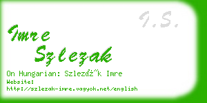 imre szlezak business card